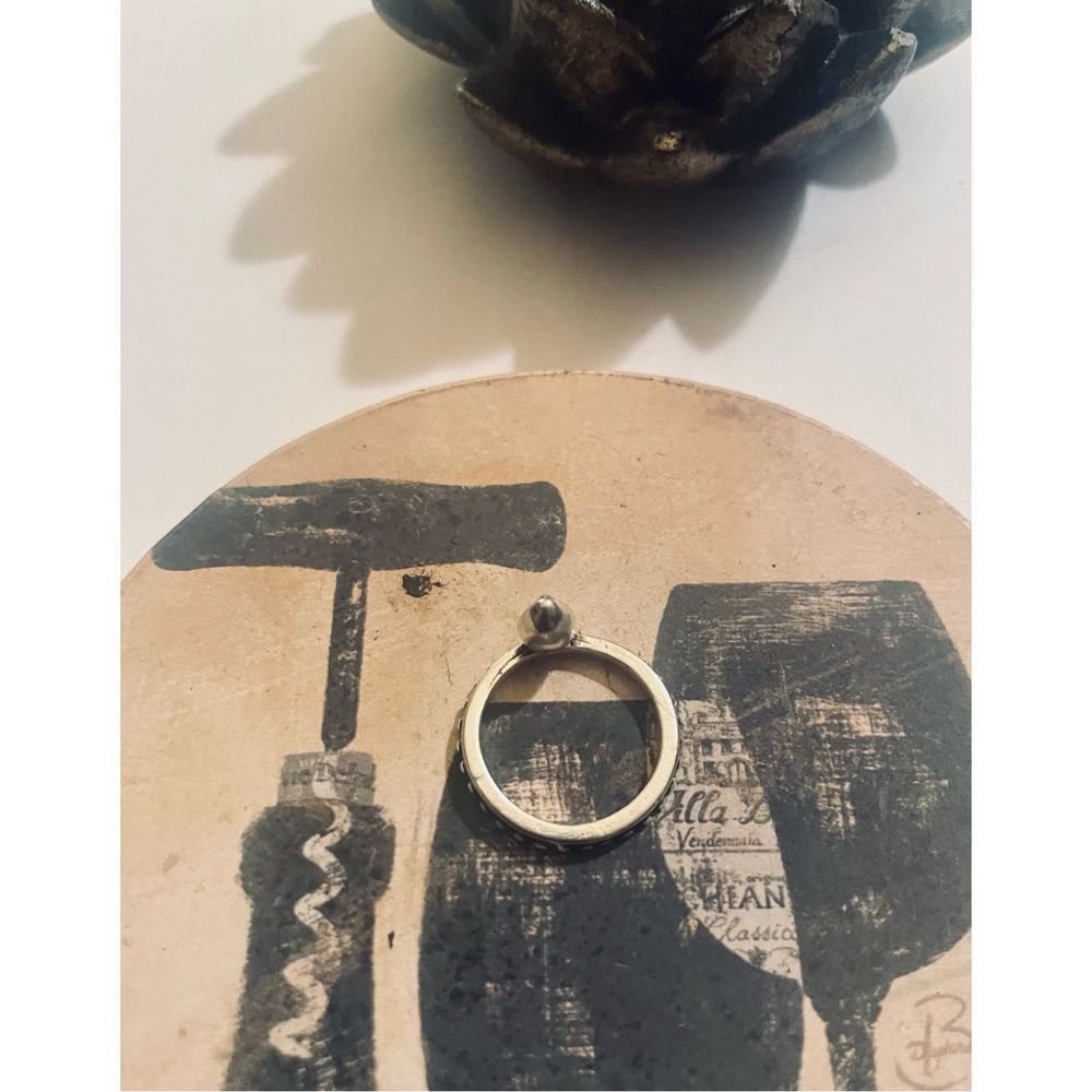 Pretty blue stone TEARDROP BOHO SILVER RING - Picture 2 of 6
